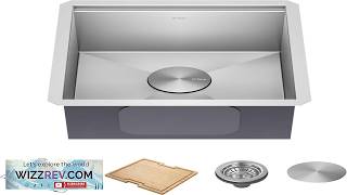 KRAUS Kore 17 Inch Undermount Workstation 16 Gauge Single Bowl Stainless Steel Bar