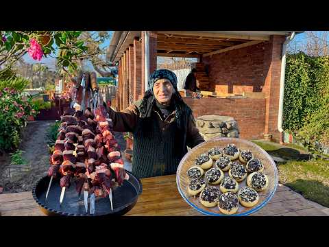 Delicious, Juicy and Fragrant Liver Kebab! Azerbaijan Village Life