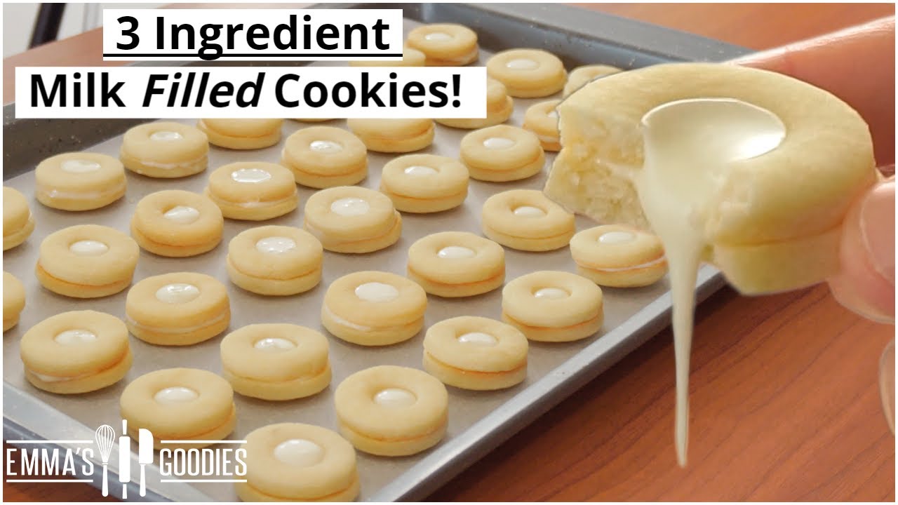 3 Ingredient CONDENSED MILK COOKIES! Milk & Cookies all in one!