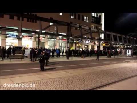 Pegida Montagsdemo in Dresden - 36.900 Menschen demonstrieren friedlich am 12.01.15 ungekürzt
