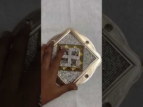 Golden advanced fibre swastik pyramid, size: 6*6 inches