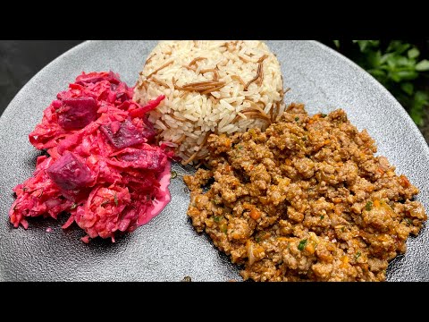 Como preparar Carne Molida con Ensalada de Remolacha