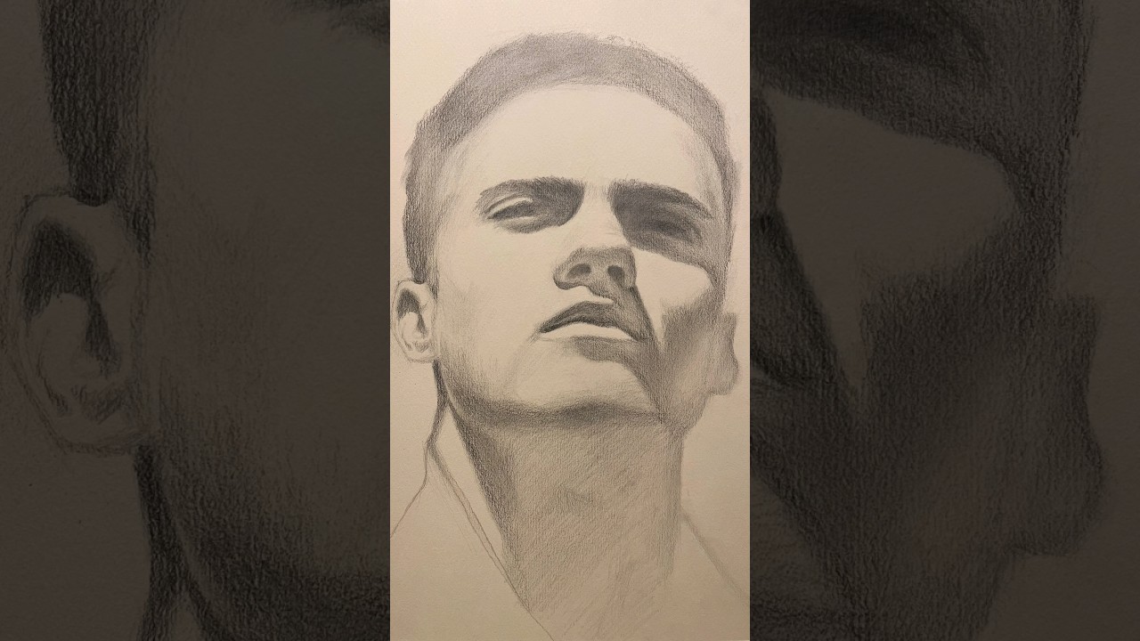 Portrait of a man in the sun staring into the distance #art #drawing #graphite #portraitfeed