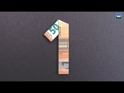Geldschein falten Zahl 1 - Origami Geldgeschenk Tutorial - Nummer 1