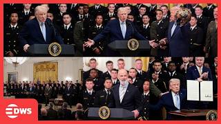 FULL CEREMONY: Trump Claims “Iran Navy Destroyed in Days”, Honors Navy Team at WH Trophy Event |AC1E