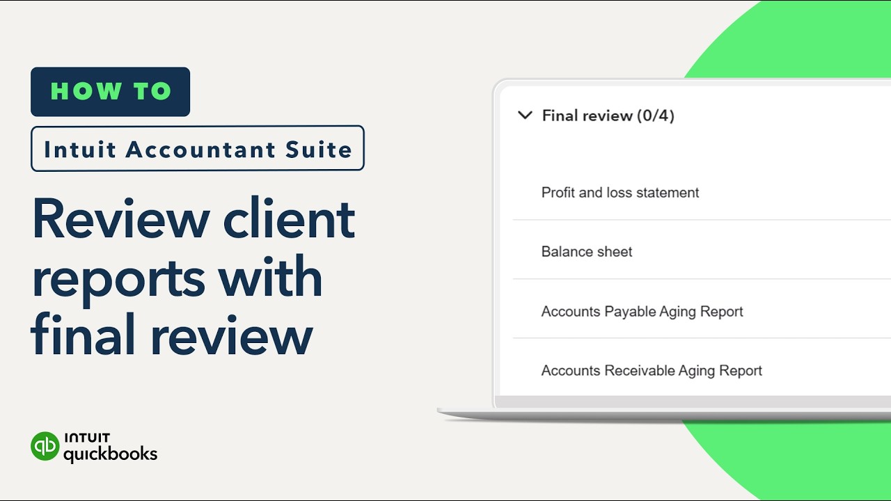 How to review client reports with final review Intuit Accountant Suite