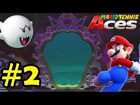 SPOOKY MIRROR BOSS! World 2 + 3 Walkthrough! - Mario Tennis Aces #2