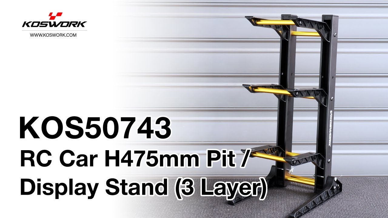 Skládací stojánek pro RC auta, výška 475 mm, 3 patra