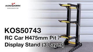 Skládací stojánek pro RC auta, výška 475 mm, 3 patra