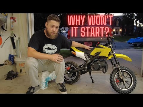 Syx Moto 50cc Dirtbike Won't Start! Diagnosis and Tune-up. (Pull start, Spark Plug, Coil)