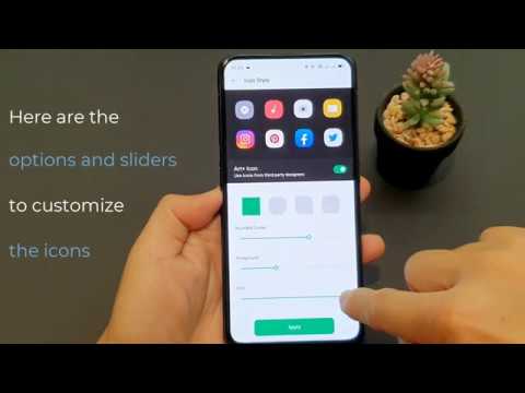 How to customize the icon size, shape and corner radius on the Oppo Reno?