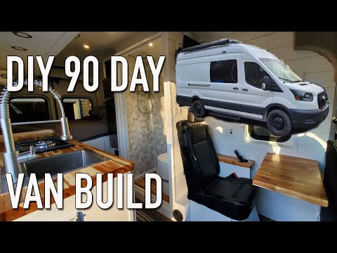 We Built Our Custom Van Conversion In 90 Days - DIY Ford Transit Camper Van Tour With Full Bathroom