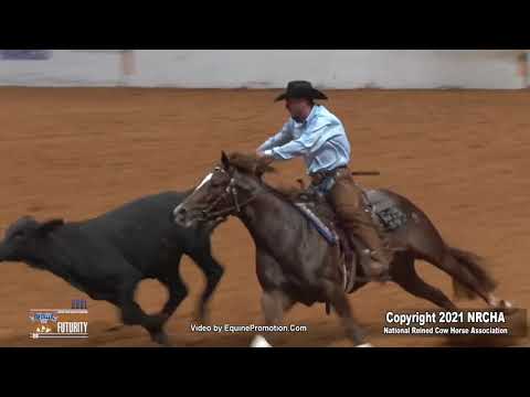 SJR Royal Diamond shown by Justin T Wright - 2021 Snaffle Bit Futurity Finals (Open Futurity, Cow)