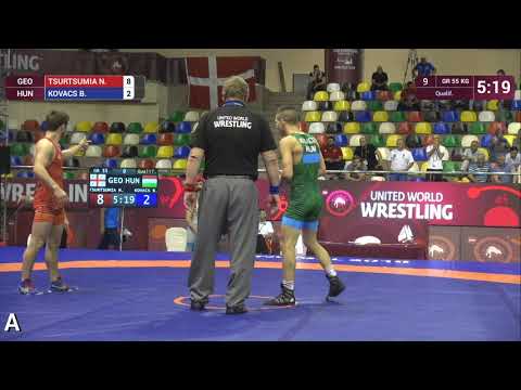 Qual. GR - 55 kg: N. TSURTSUMIA (GEO) v. B. KOVACS (HUN)