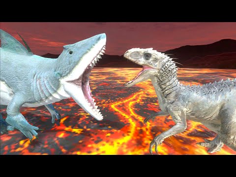 KING SHARK vs INDOMINUS REX - Animal Revolt Battle Simulator