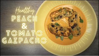 Salivating Peach &amp; Tomatoes Gazpacho by Michelin Star Chef Michael Nizzero