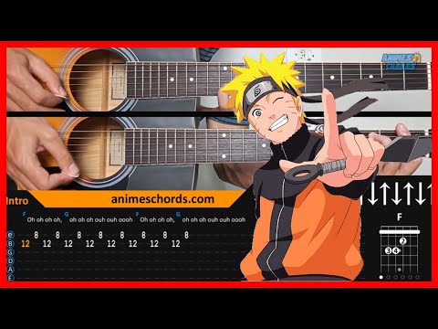 Naruto: Shippuden OP 7 - Toumei Datta Sekai | Acoustic Guitar Lesson [Tutorial + TAB + CHORDS]