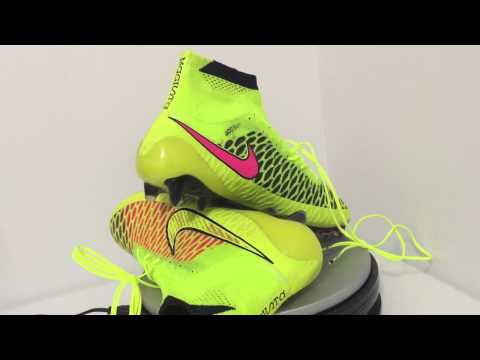unboxing Nike Magista Obra FG Volt/Metallic Gold Coin/Black/Hyper Punch