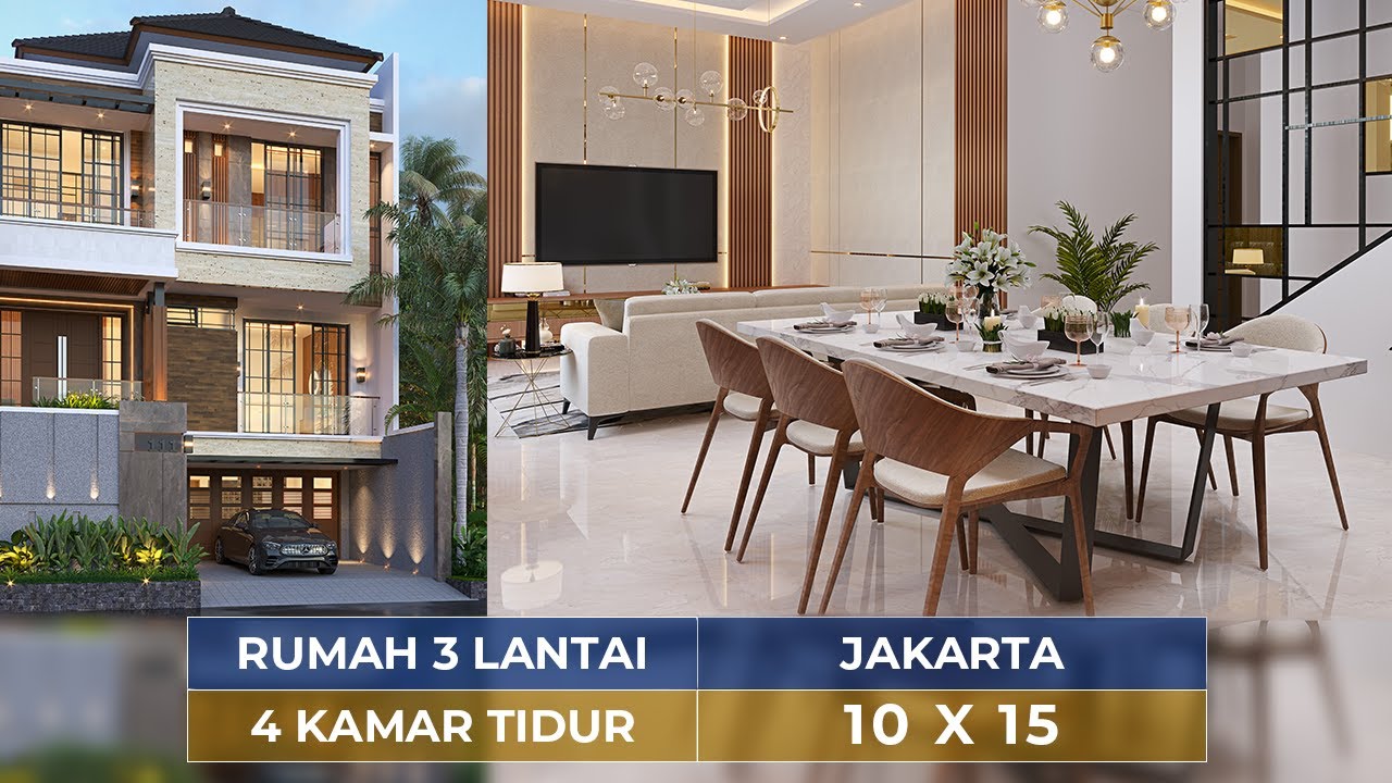 Video 3D Desain Rumah Modern 3 Lantai Ibu MLS 1463 - Jakarta
