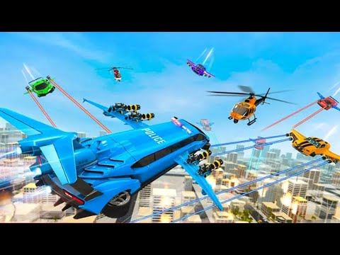 Flying Limo Robot Car Transform: Police Robot Game #1 Android Gameplay