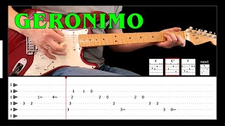 GERONIMO - Guitar lesson with tabs - The Shadows