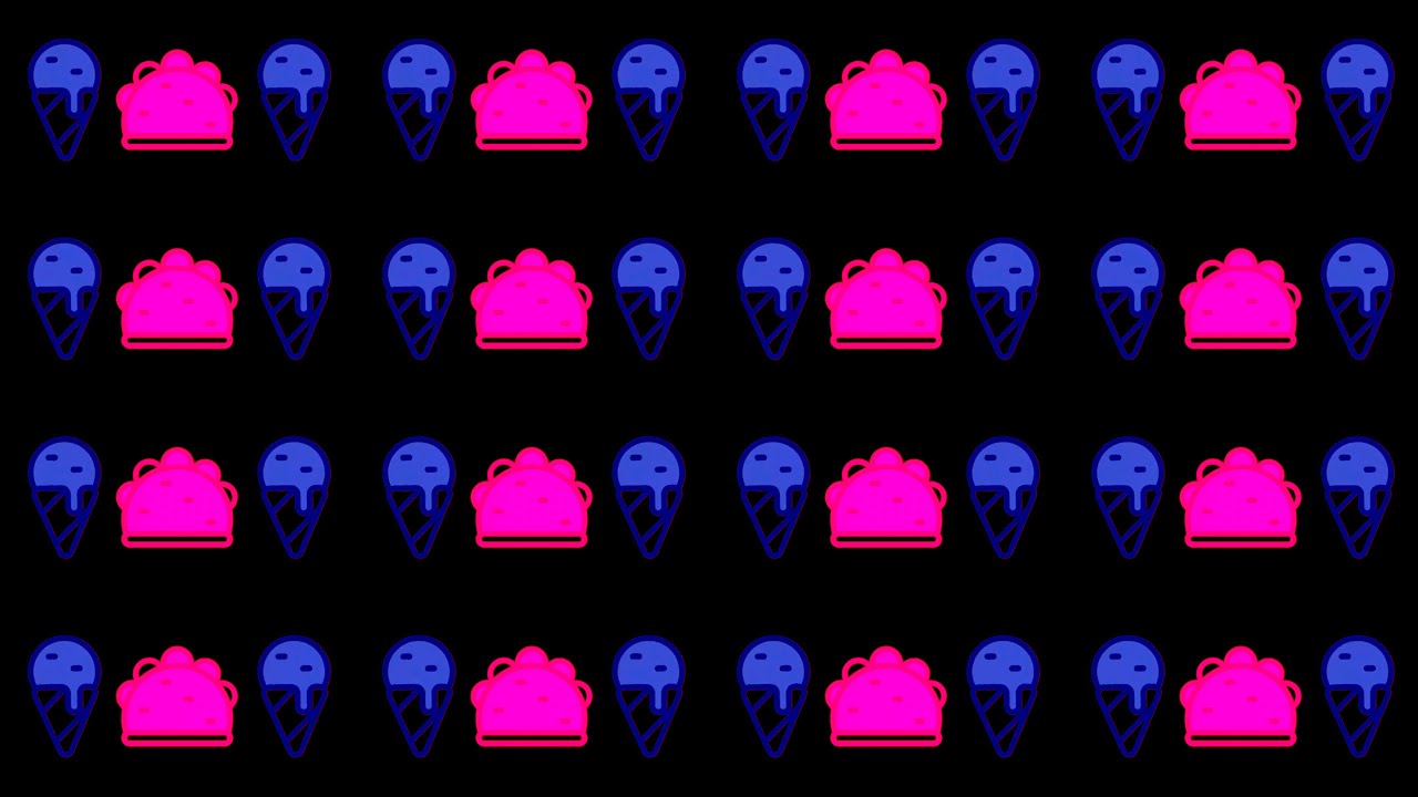 Two ice creams and one Taco icons intro animation with gradient background #millionviews
