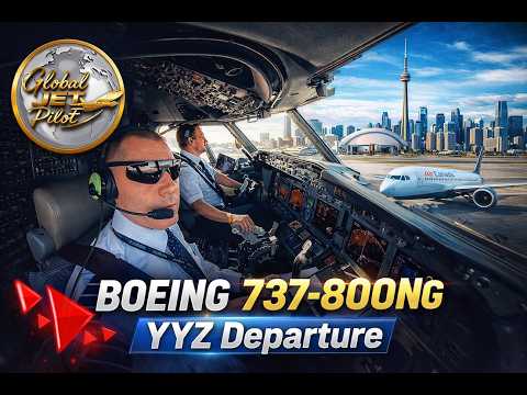 What a Sunset Takeoff Looks Like from a Boeing 737-800NG Cockpit | Toronto YYZ