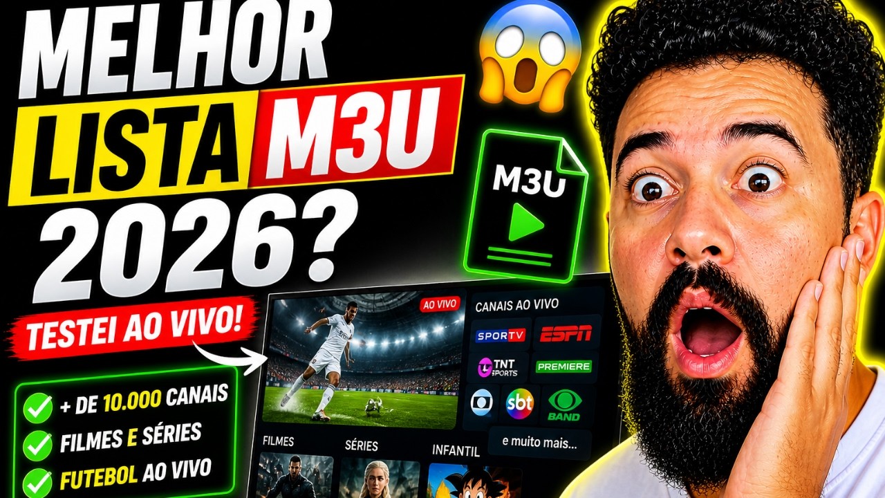 😱 Melhor Lista M3U 2026? Testei AO VIVO!