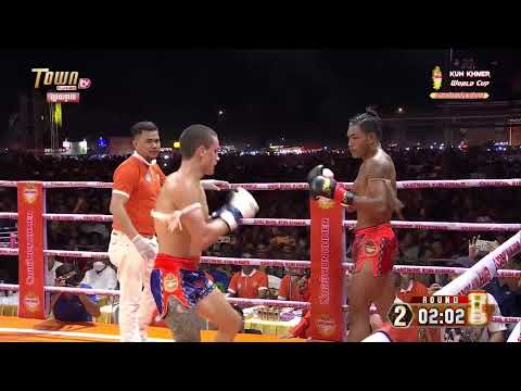 Amazing Khmer Boxing! Thoeun Theara vs White Shark #round2 #KO #knockout #kunkhmer #Kunkhmerallstar