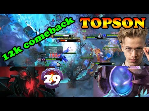 TOPSON ARC WARDEN 12K COMEBACK VS MASTER TIER SHADOW FIEND TOP TIER MID | DOTA2ORBS