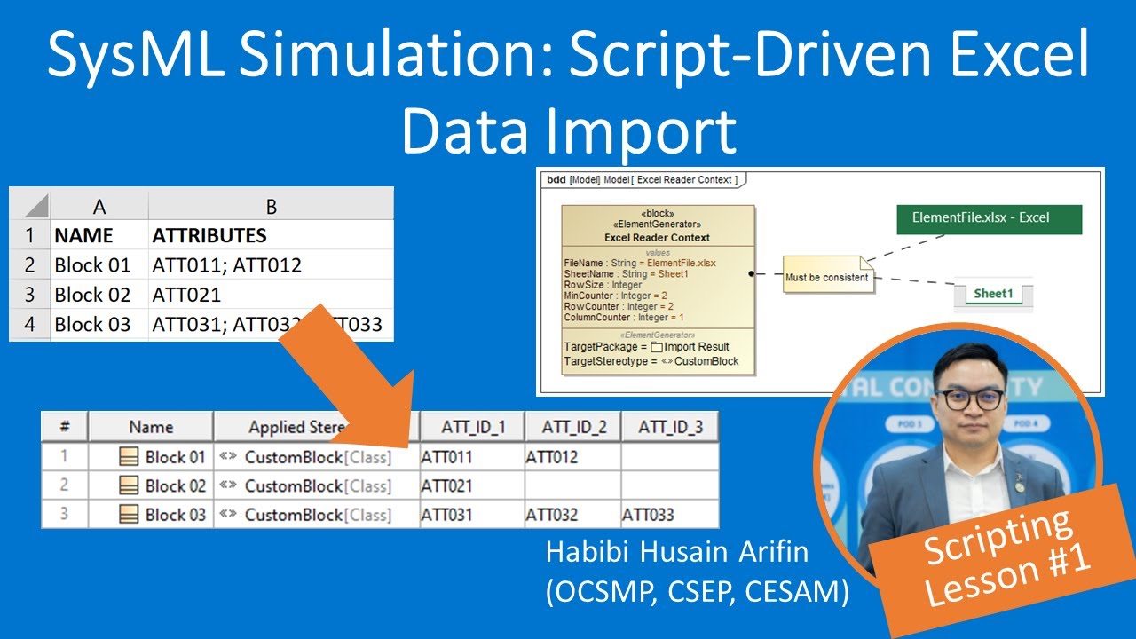 SysML Simulation: Script‑Driven Excel Data Import
