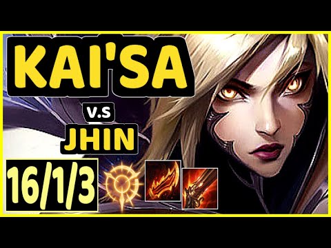 YEN (KAI'SA) vs JHIN - 16/1/3 KDA BOTTOM ADC GAMEPLAY - NA Ranked GRANDMASTER