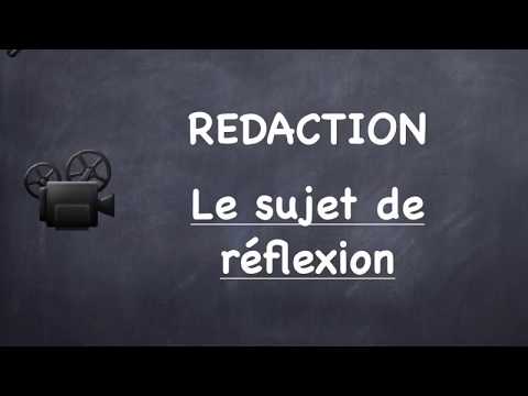 Le sujet de réflexion