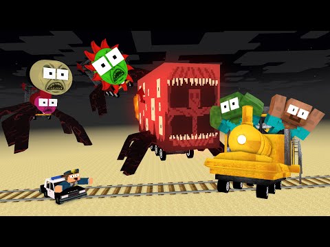 Monster School : CHOO CHOO CHARLES GIANT FAMILY THOMAS GIRL APOCALYPSE ATTACK - Minecraft Animation