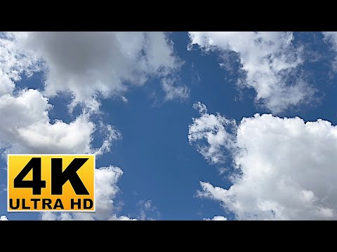 Blue Sky and Clouds Screen Saver (No sound) 10 Hours 4K UHD