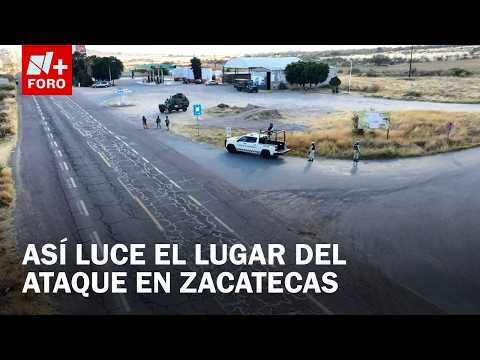 Así quedó el lugar de la balacera cerca del rancho de los Aguilar en Zacatecas