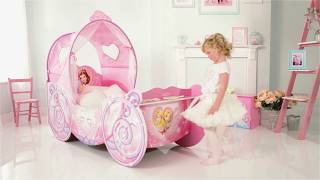 Disney Princess Carriage Toddler Bed with Light up Canopy