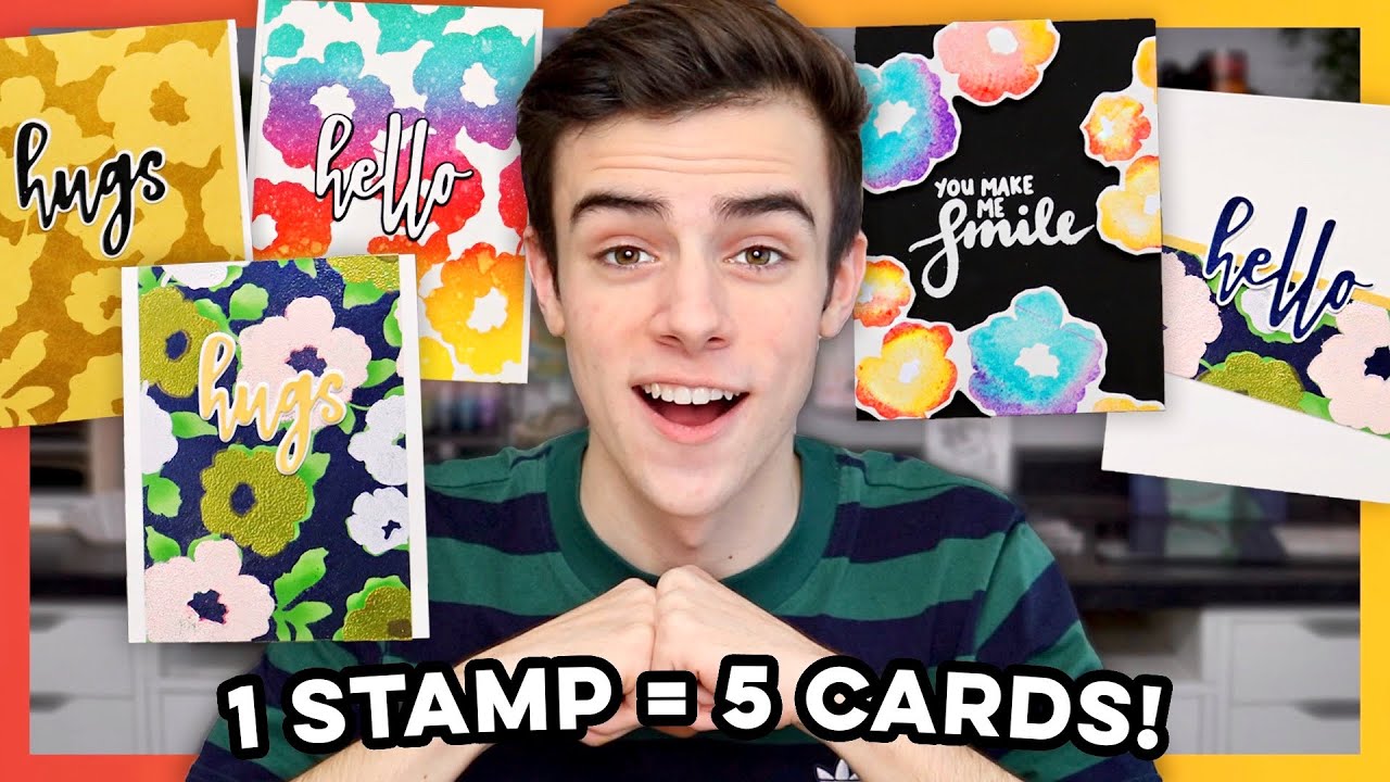 5 Cards 1 Stamp - Heat Embossing Techniques!