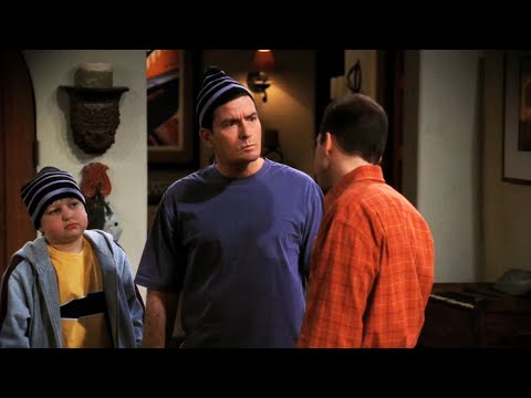 Charlie Harper and Jake Harper wears a beanie | Two and a Half Men
