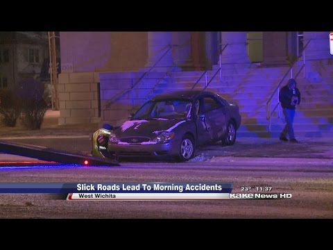 Snow and sleet leads to slick roads in Wichita