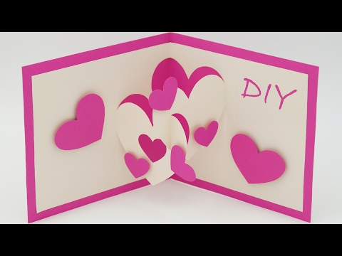 Pop-Up Karten basteln mit Papier - Herz Karte selber machen - DIY