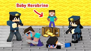 Monster School : Baby Herobrine Become Hero - Minecraft Animation