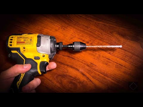 NEIKO 20753A Keyless Drill Chuck for Impact Driver, Chuck Conversion Adapter, 1/4” Hex Shank, Convert Cordless Screwdrivers into Power Drills in Seconds, For Round-Shank Drill Bits, No Keys Needed video review thumbnail
