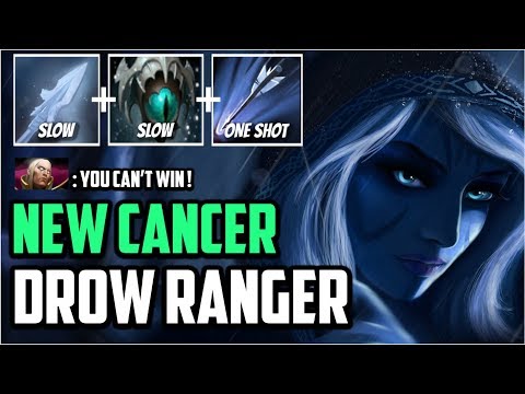 GH Drow Ranger 100% Slow WTF CANCER Build Mid vs Invoker - 7.20 Dota 2