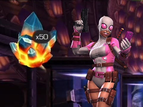 50x Premium Hero Crystals - 4 Star Gwenpool Search - Marvel Contest of Champions