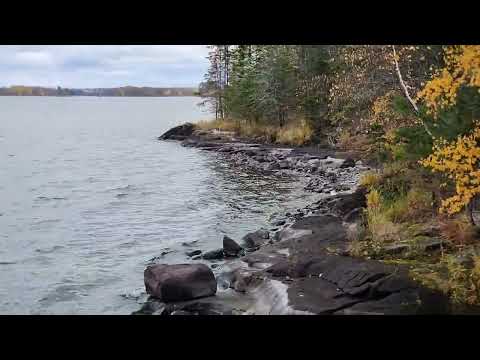 View of lake along hiking trail.