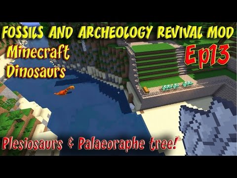 Fossils and Archeology Revival Mod Minecraft Jurassic World Ep13 Plesiosaurs & Palaeoraphe tree