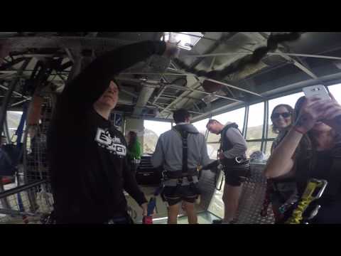 Nevis Bungy Jump  - Rob's GoPro on Chest Harness