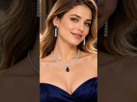 Exquisite Blue Gemstone & Diamond Jewellery Set for Special Occasions video 2