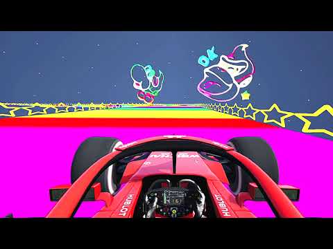 Ferrari F1 2018 on Mario Kart Rainbow Track - EPIC RACE